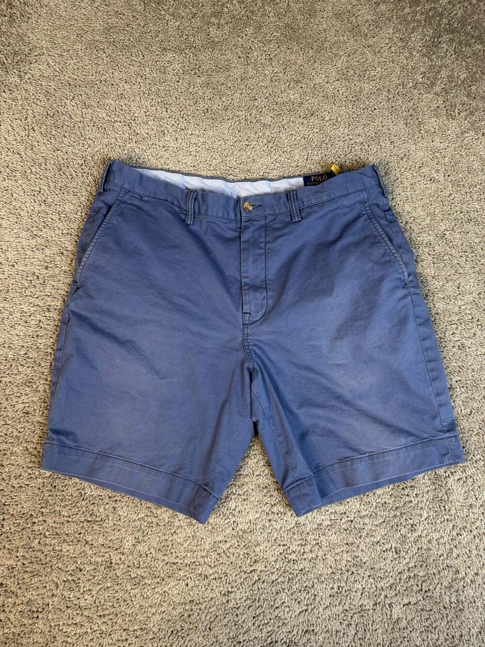 Polo Ralph Lauren Shorts Mens 36 Blue Chino Cotton Blend Stretch 9 In Inseam